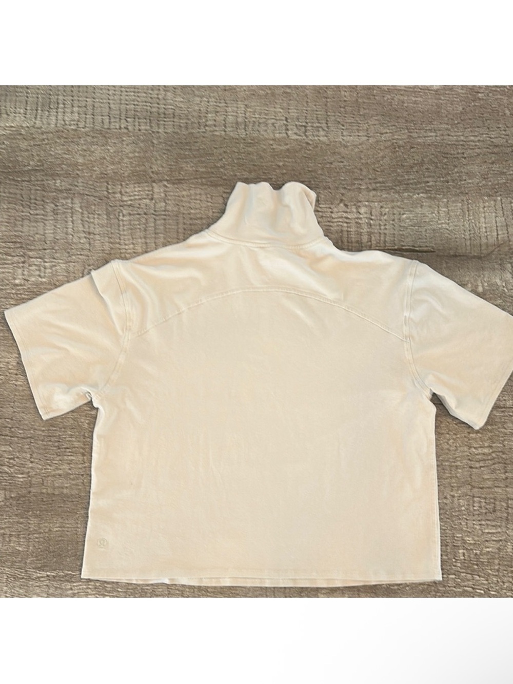 Lululemon Relaxed Fit Cotton-Blend Turtleneck T-Shirt Top Natural Ivory Size 6 - Picture 4 of 6